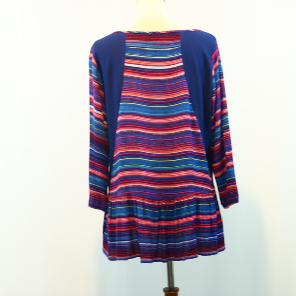 Bongo Striped Peplum Top - Picture 4 of 8